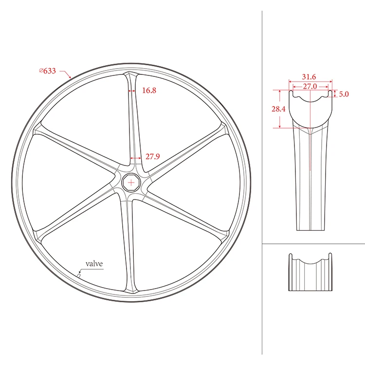 31mm width carbon road disc wheel mountain  6 spokes wheel with Ratchet freehub