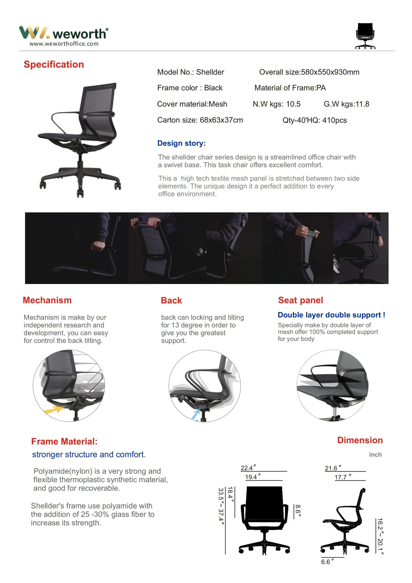 WEWORTH OEM modern design ergonomic staff computer chair cheap mesh back office chair with armrest