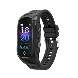 2022 наручные часы mi band смарт-часы N8 2 в 1 пульсометр фитнес-трекер кровяное давление спортивный смарт-браслет с