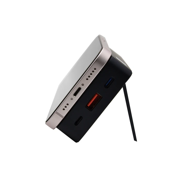 Amazon hot selling 2in1 22.5W Fast Charger Power Bank with Magnetic Wireless Charger Phone Holder for mobiles charger print logo