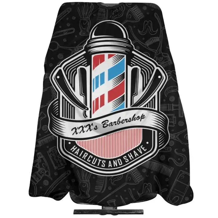 New Design Custom Black Nylon Client Polyester Peach Skin Salon Hairdresser Rober Barber Hair Salon Robes