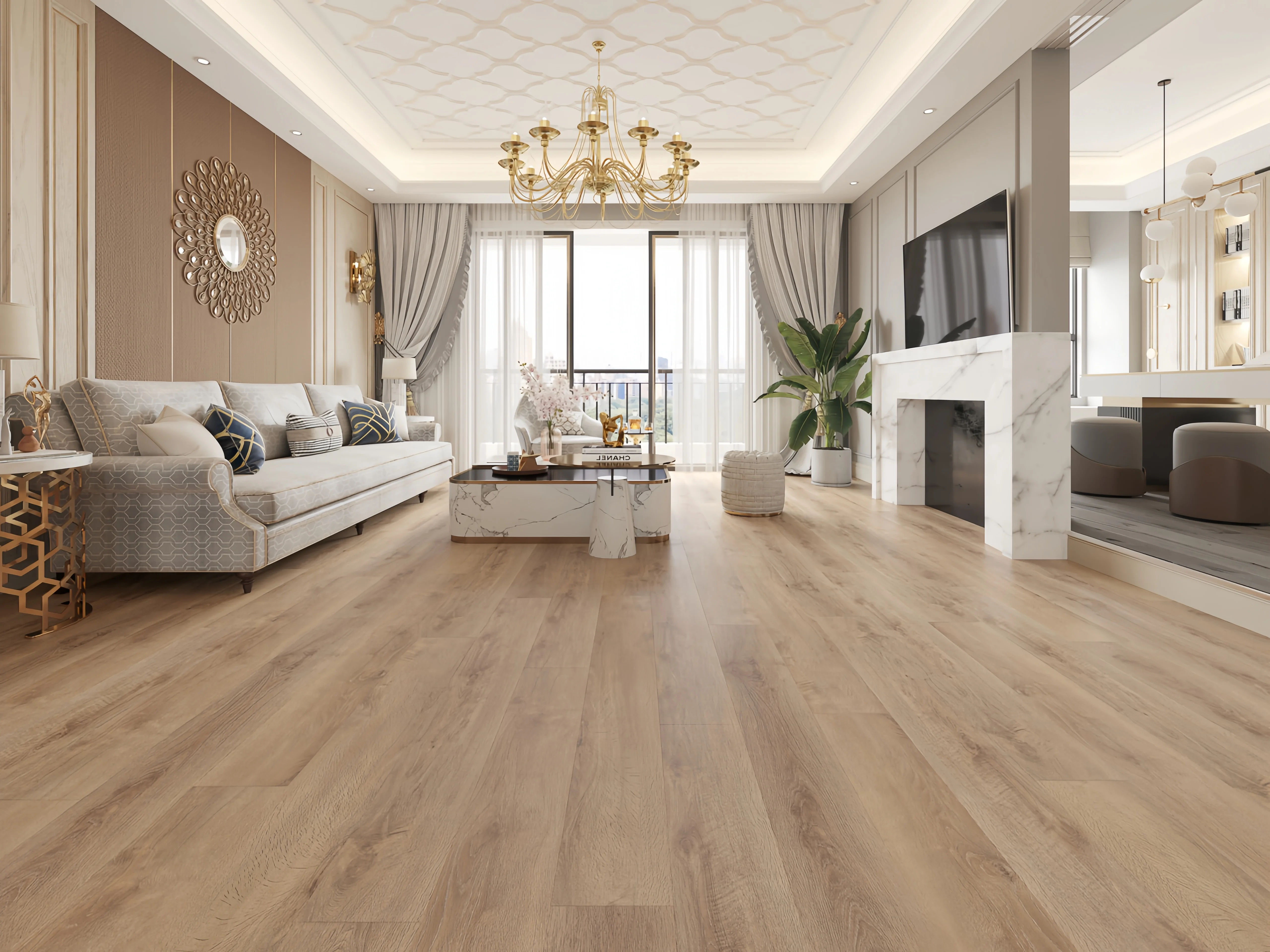 8mm Waterproof SPC Vinyl Flooring for Toilets and Bathrooms, Durable and Stylish, Easy to Install in High Moisture Areas