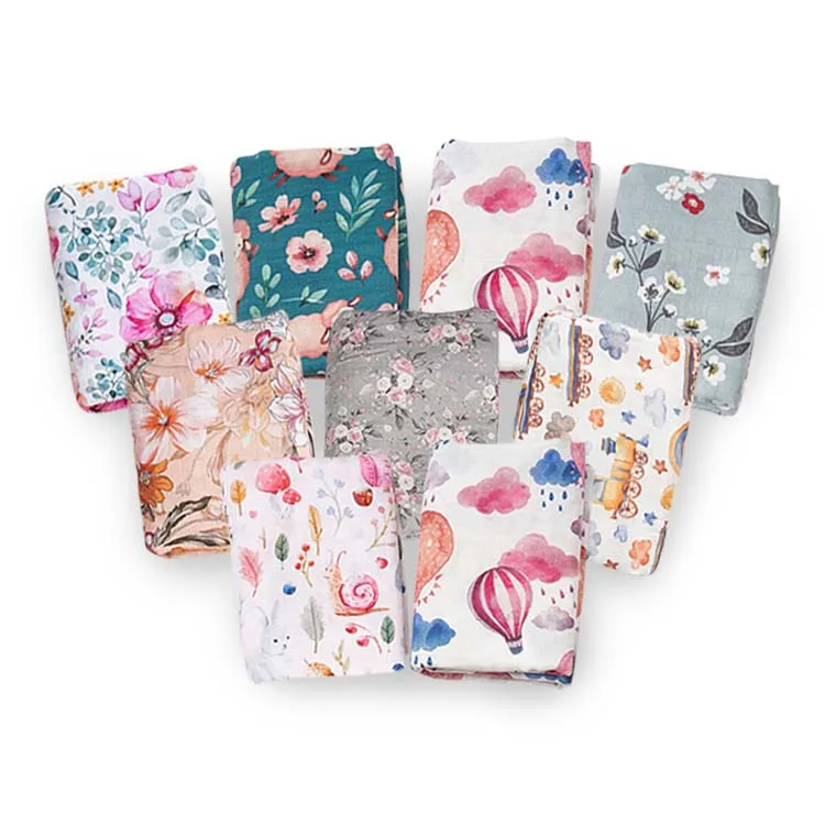 100% Organic cotton baby muslin swaddle blanket soft breathable newborns baby blankets for sale