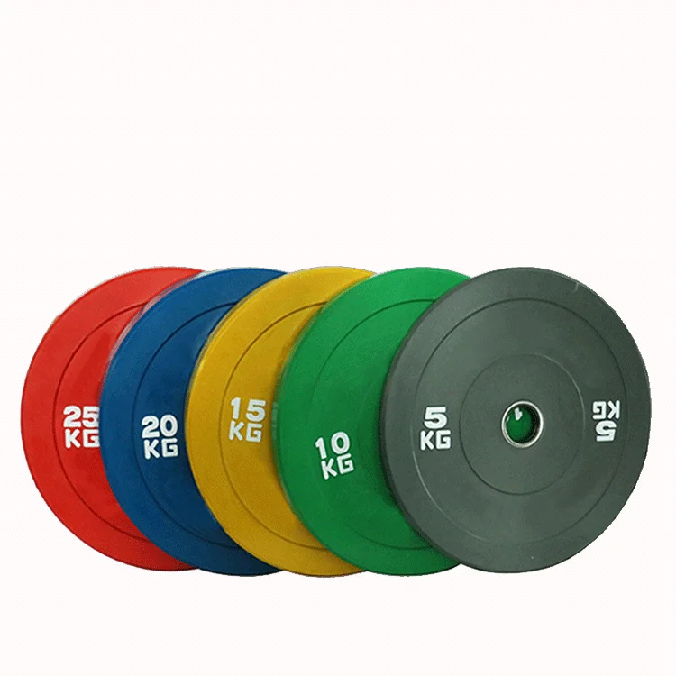 50mm Rubber Weight Plate 2022 5-25KG Gym Discos Commercial Custom Color LOGO Barbell Bumper Plate Set Price