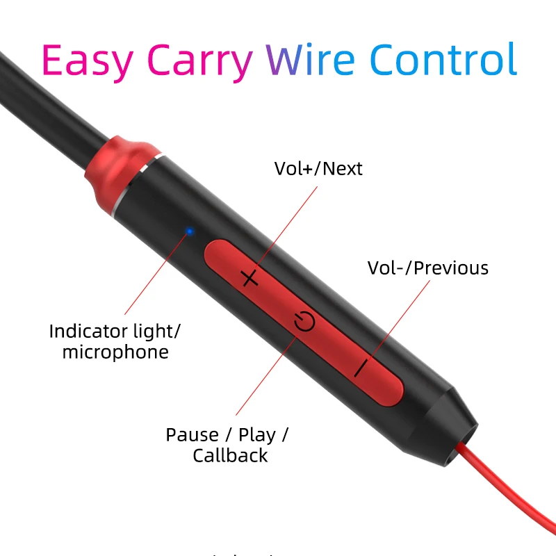 Neckband wireless 5.0 sport Earphone metal magnetic waterproof tws stereo handfree headset