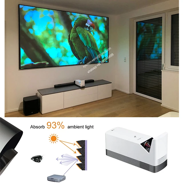 XYSCREEN TOP PET Crystal thin fixed frame UST ALR Projector screen for vava 4k projector