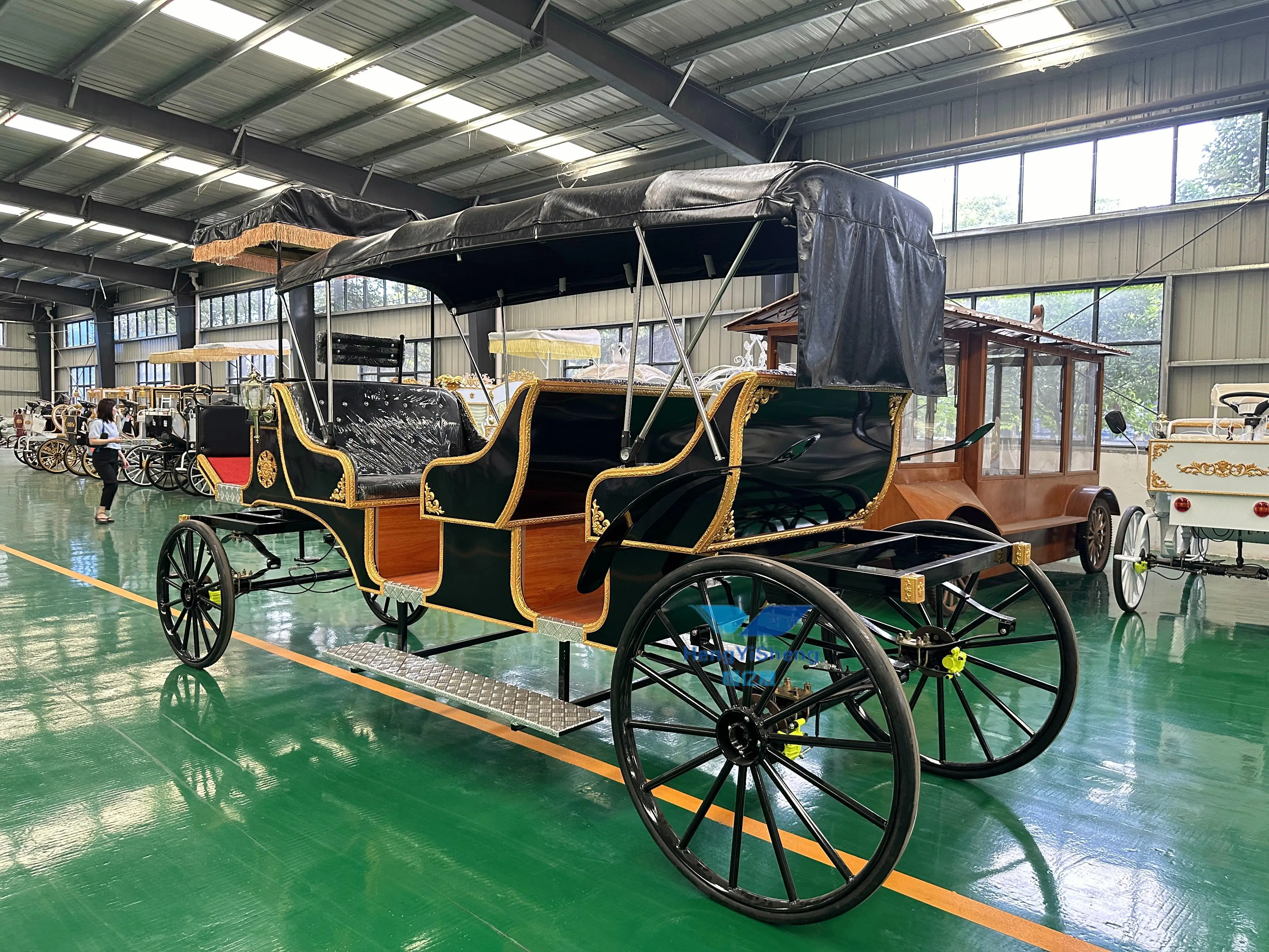 9 seater horse-drawn carriage for theme park Special horse carriage for party/deluxe wedding carriage