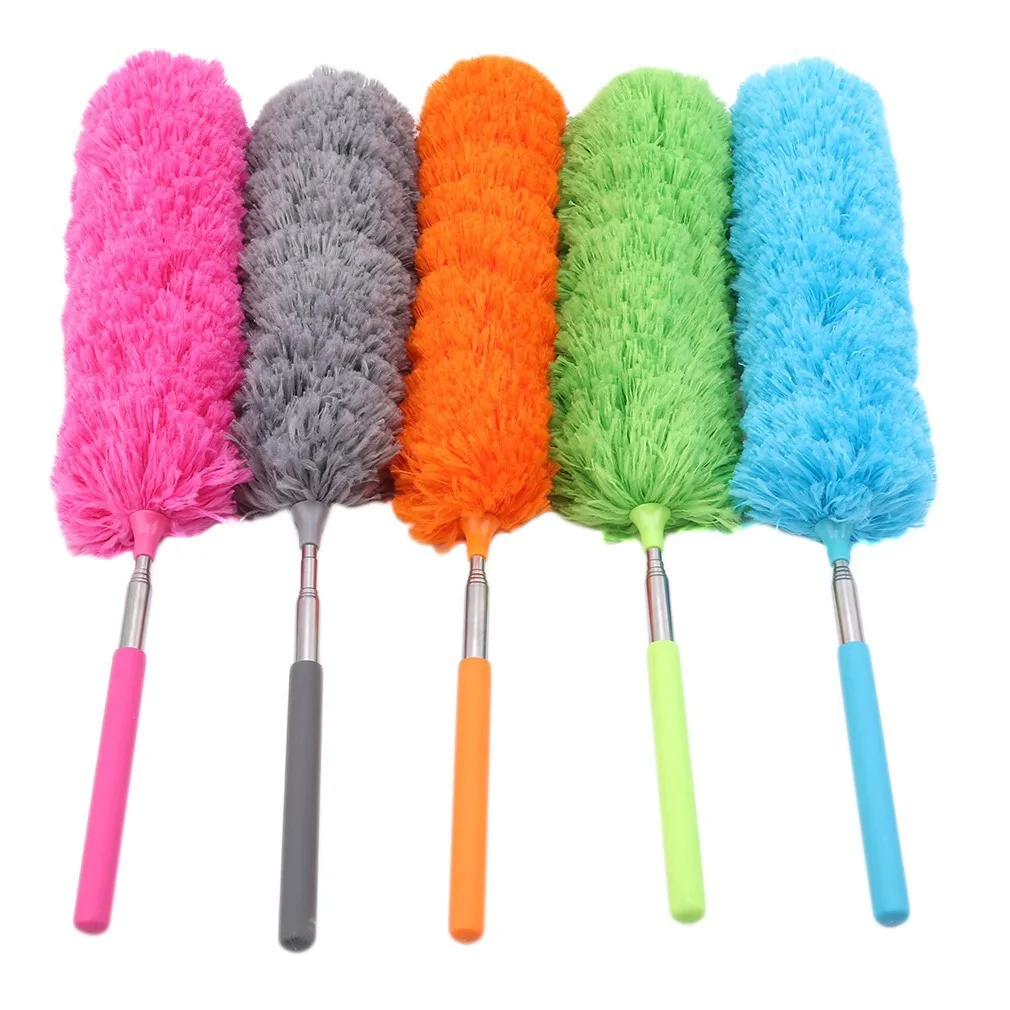 Extendable Telescoping Microfiber Duster Bendable Brush Washable Dusting Brush for Home Office Car gray