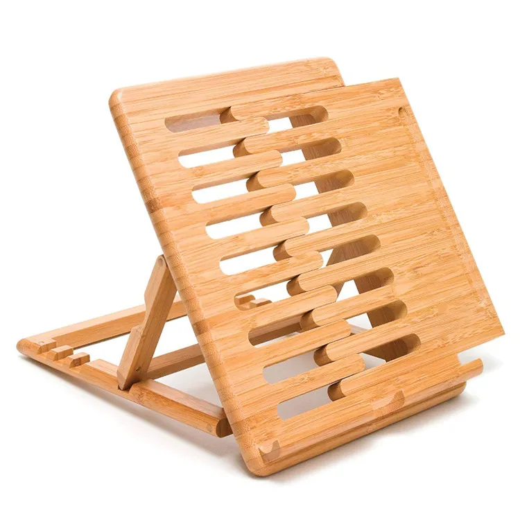
Home decor expandable adjustable reading holder bamboo book stand 