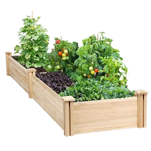 Wooden Horticulture Raised Garden Bed Divisible Elevated Planting Planter Box for Flowers/Vegetables Outdoor