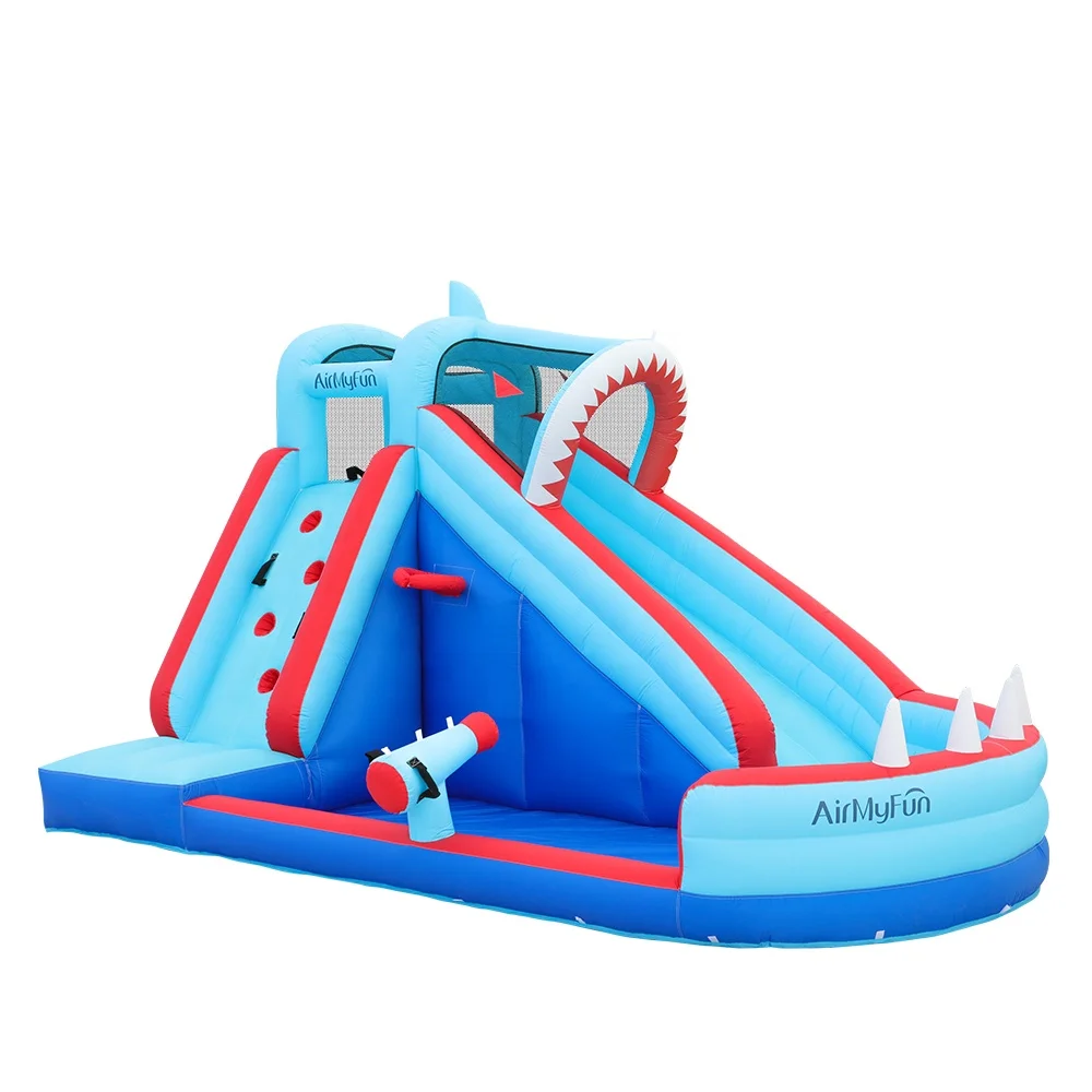 Airmyfun Splashing Shark Inflatable Water Slide Home Used Inflatable Slide For Kids