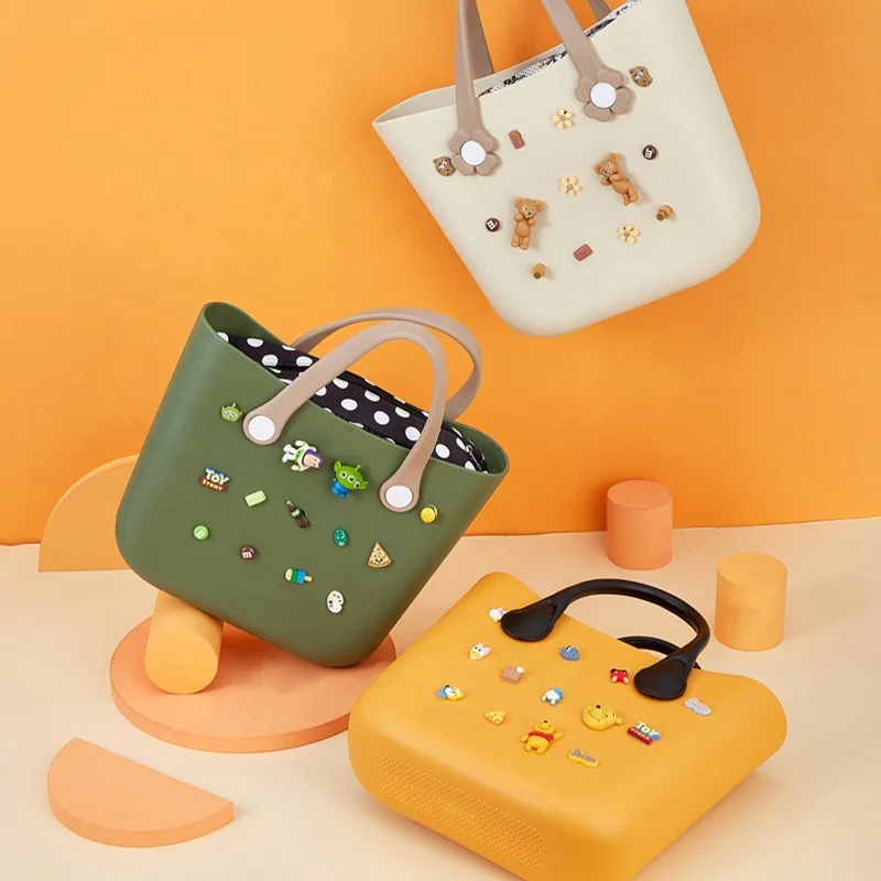 Custom summer rubber large eva tote bag beach waterproof women clutches silicone handbag bags accessories