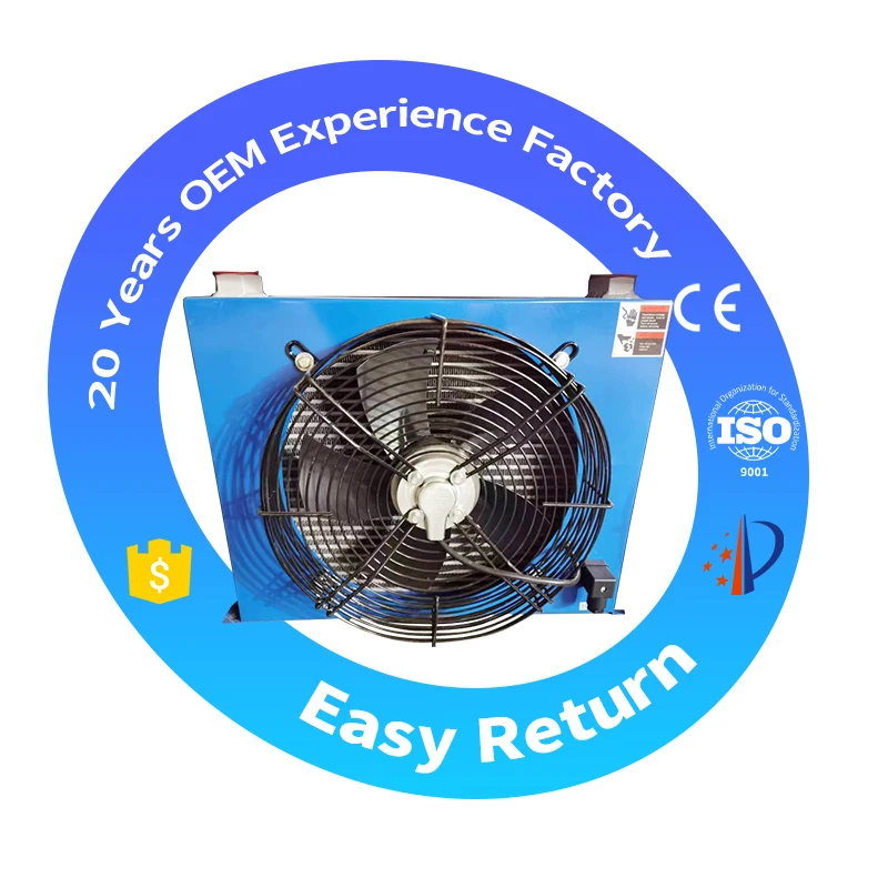 Professional Mechanical Accessories hydraulic Oil Cooler With Fan Heat Exchanger Aluminum build