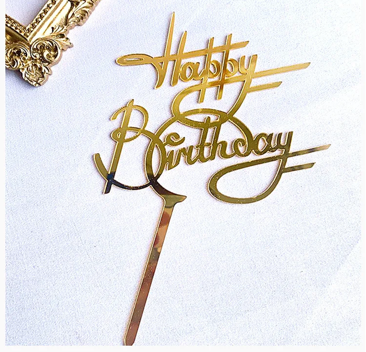 INS popular Happy Birthday letters decorative Cake Topper