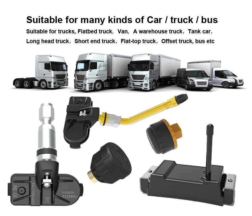 Comton Truck Tire Pressure Monitoring Camion 315 433 MHz Tyre Mx TPMS Sensor Tester Universal Internal Car Tire Pressure Sensor