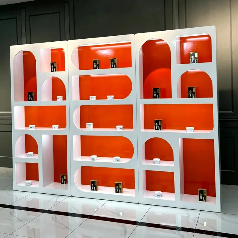 High Quality Metal Material Jewelry Display Stand Beauty Products Shop Shelf Display Cosmetic Showcase Make Your Own Brand