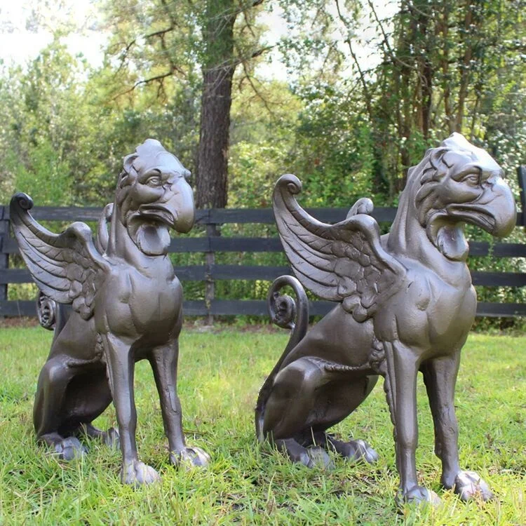 Garden Brass Animal Large Sculpture Bronze Griffin Statue