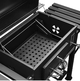 Brenu charcoal grill in black new designed suitcase barbecue camping commercial bbq round with fan portable