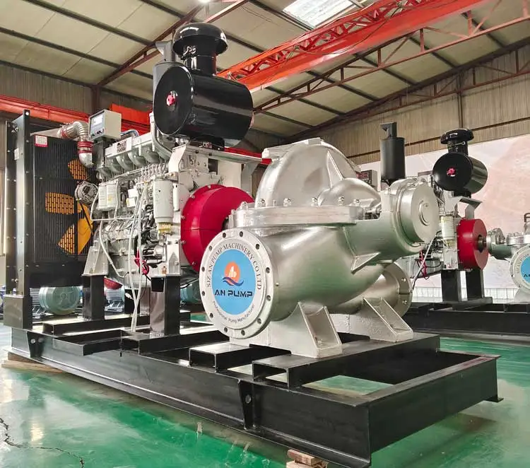 irrigation fresh water double suction large flow high pressure diesel water pump