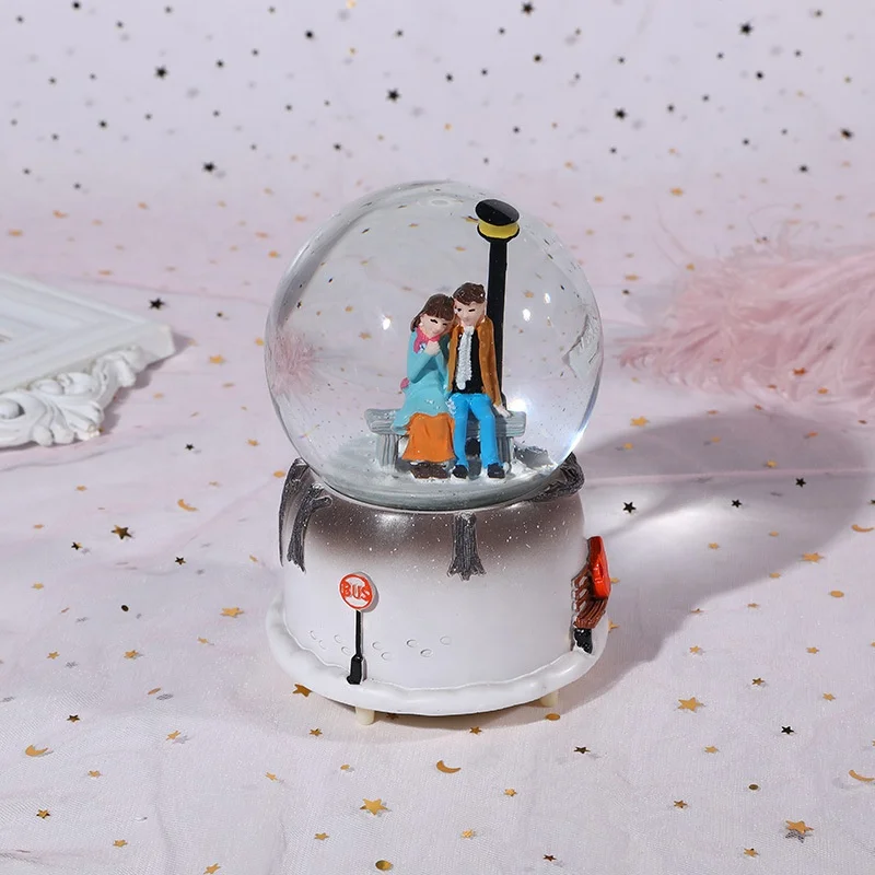 Atrih Exports 2023 New Music Box With Snowflakes Romantic Crystal Ball Music Snow Globe