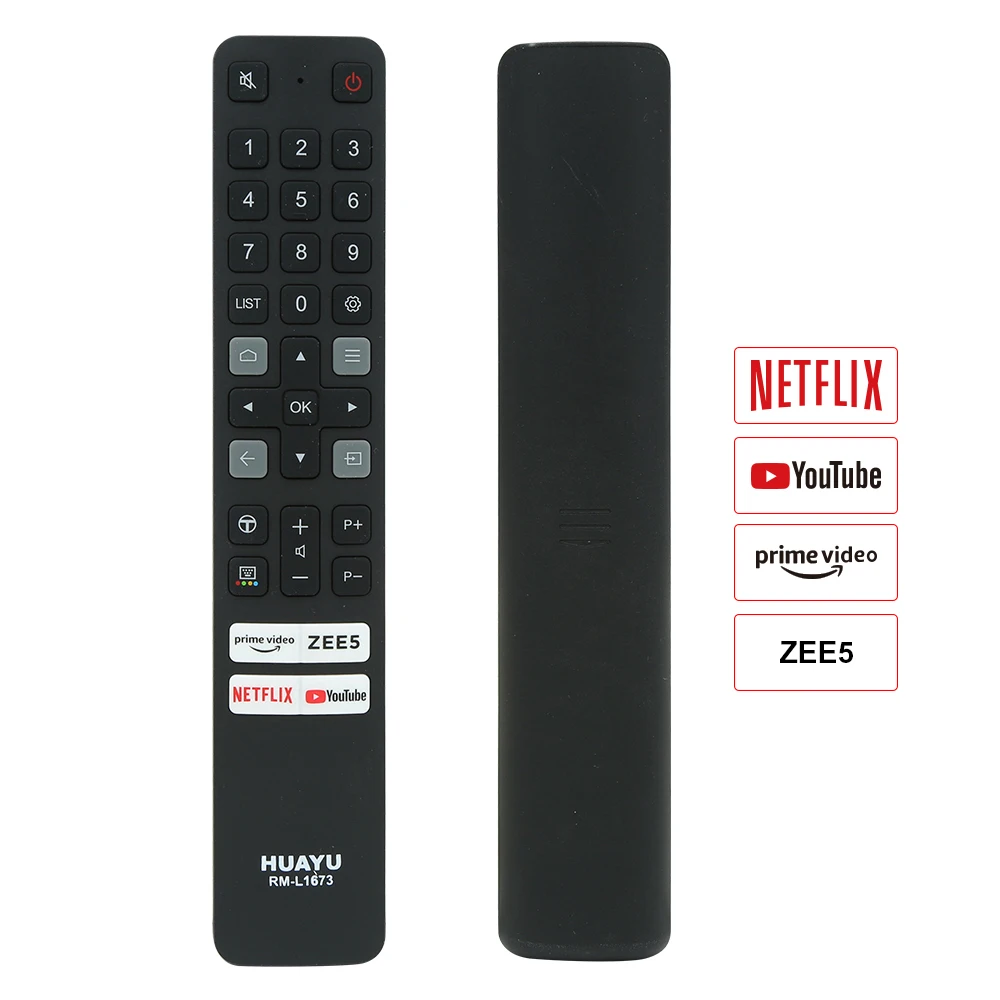 HUAYU RM-L1673 New Original Smart TV Universal Remote Control  For TCL 8K  Netflix YouTube ZEE5 IVI Apps