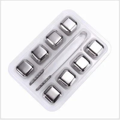 Home business single buy portable mini ice cube party kitchen reusable stainless steel ice cube