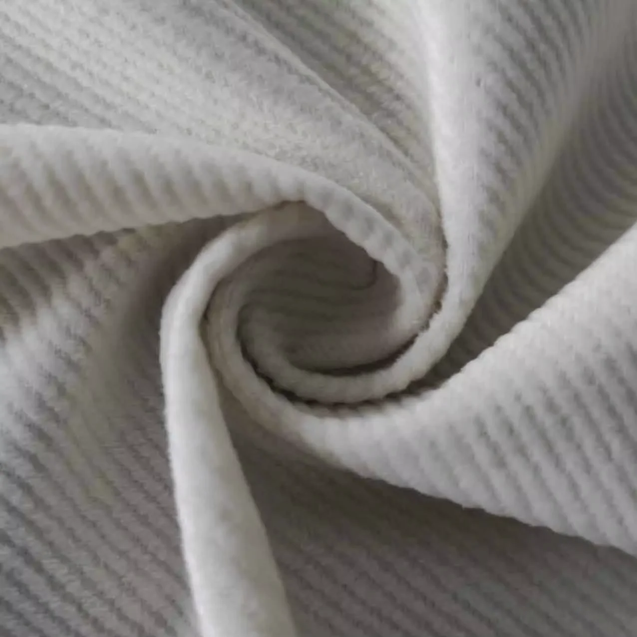 High Quality Textile Eco-friendly 200 GSM Stripe Knit 100% Polyester White Twill Corduroy Fabric for Garment