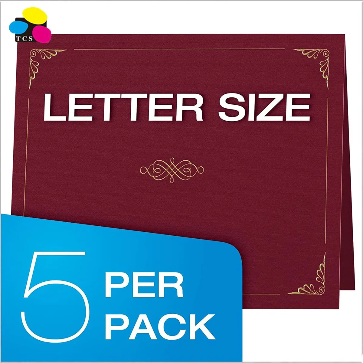 Cheap gold-foil embossed covers with a linen finish 30% recycled fiber Burgundy Letter Size 30pcs/box Paper Certificate Holders