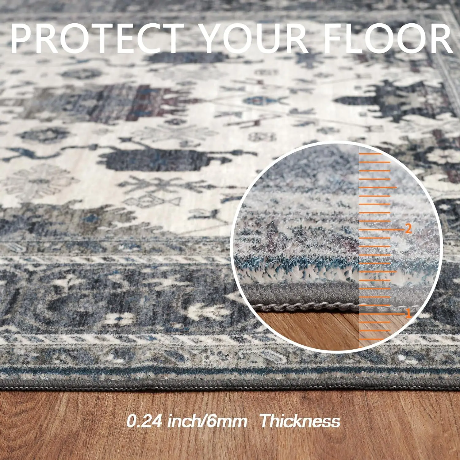 Machine Washable Rugs for Entryway Bedroom Bedside Kitchen Hallway Living Room Laundry Room Indoor Mat Non Slip Washable Rugs