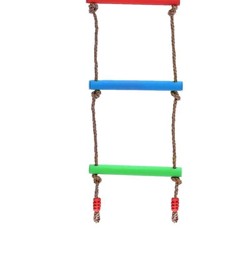 Well Selling Climbing Rope Ladder Tree Swing Set with plastic 6 section for Backyard