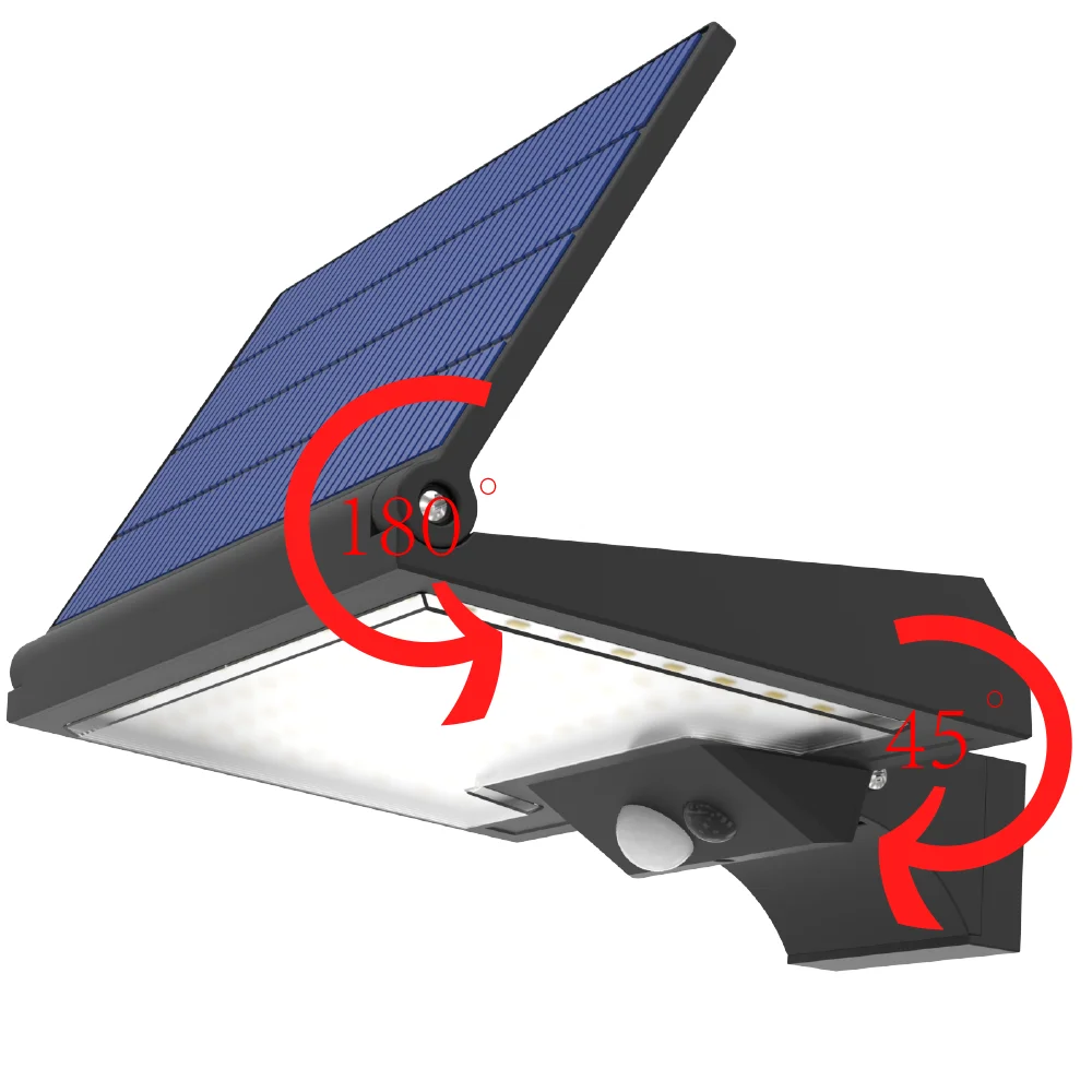 Rhyme ABS PC Anti UV solar panel adjustable wall light  motion sensor usb port Indoor emergency outdoor solar wall lights