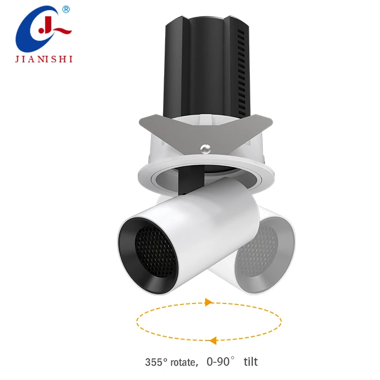 7W One head Anti-Glare spotlight Die Cast Aluminum UGR16 recessed adjustable pull out stretch COB LED downlight