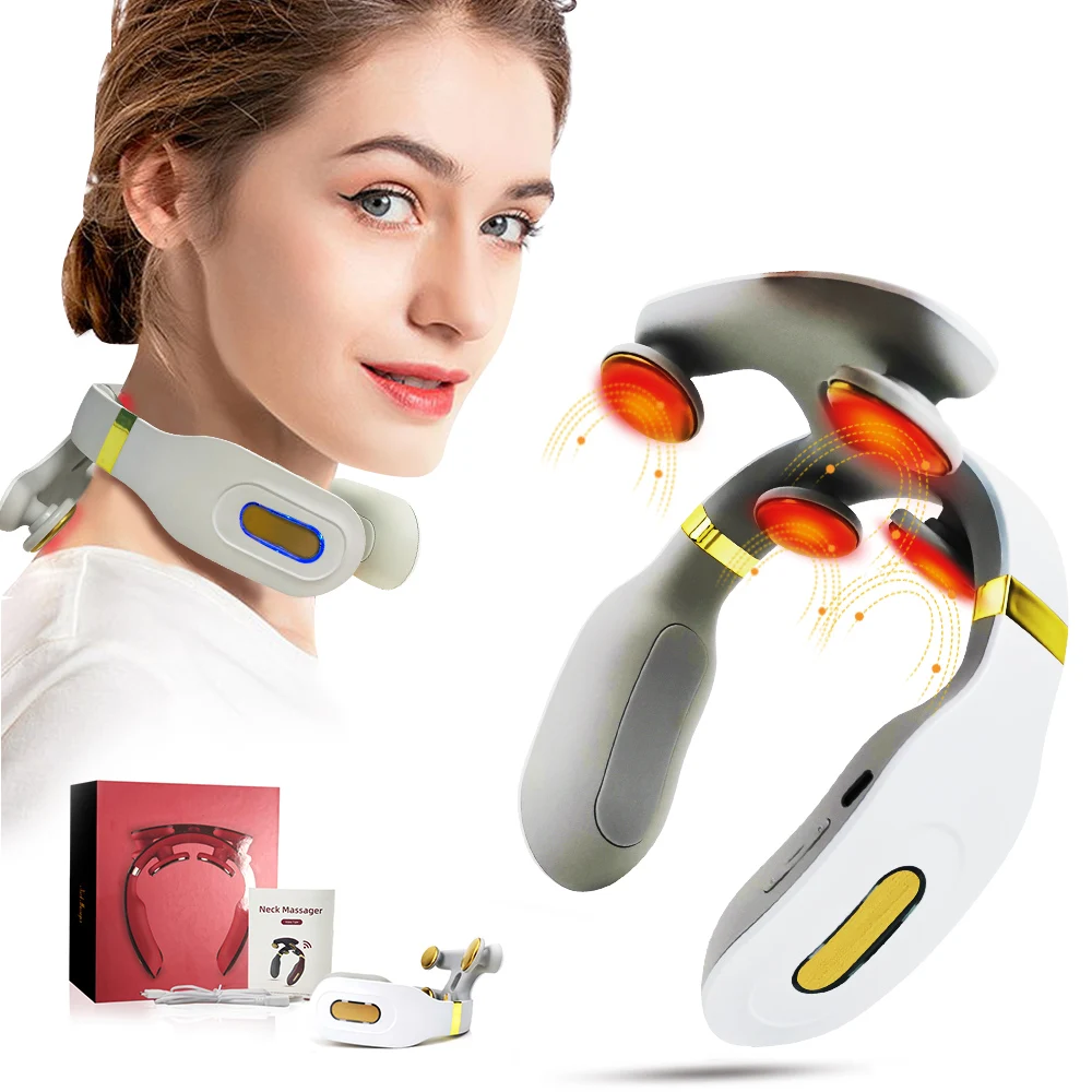 Smart Electric Masseur De Nuque Cervical Shiatsu Intelligent Shoulder Ems Electric Neck Massager With 15 Gears