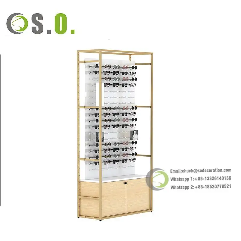 Optical Idea Wooden Shop Decoration Cabinet Spectacle Frame Sunglasses Display Stand Eyewear Store Design