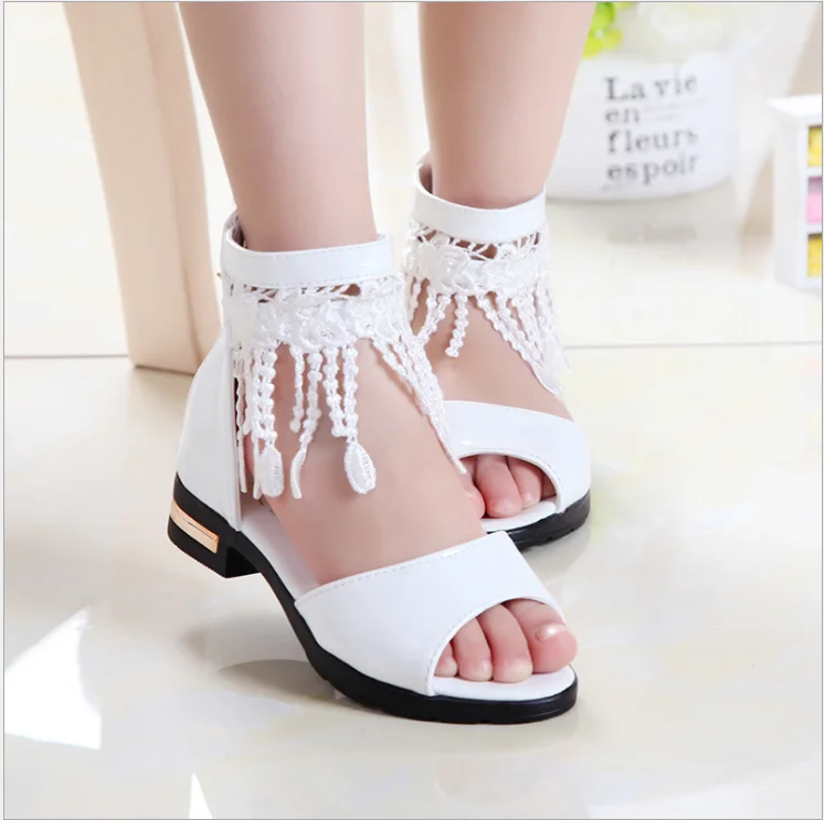 A-8 Korean leisure style  child shoes last kids summer low-heeled roman princess soft bottom shoes