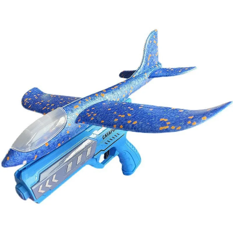 Wholesale Flying Airplane Launcher Toy Gun Led Airplane Launcher Toys Foam Glider Catapult Plane Toy