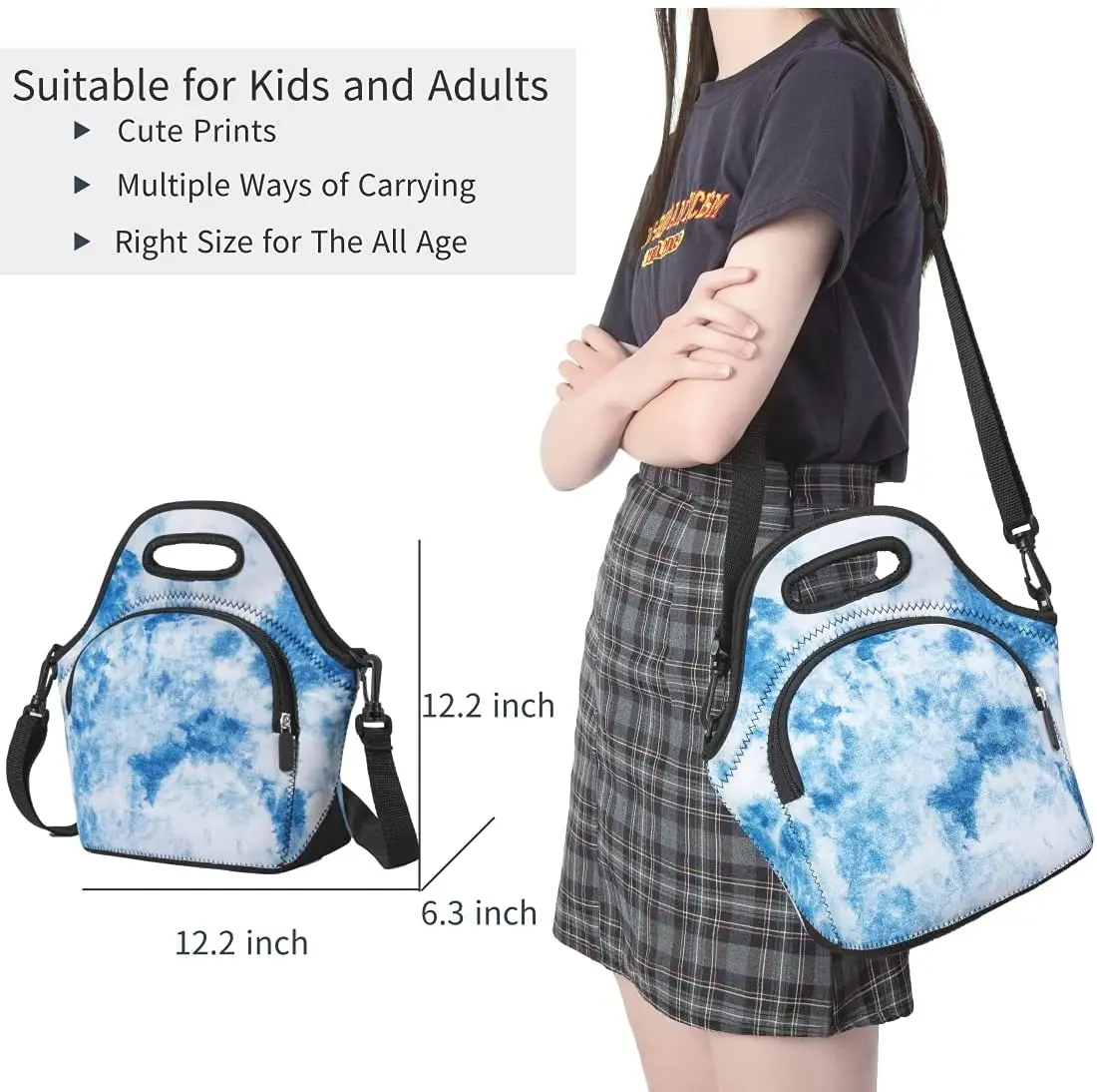 wholesale new Neoprene Lunch Bags Insulated Lunch Bag Tote for Women Girls Men Kids Boys