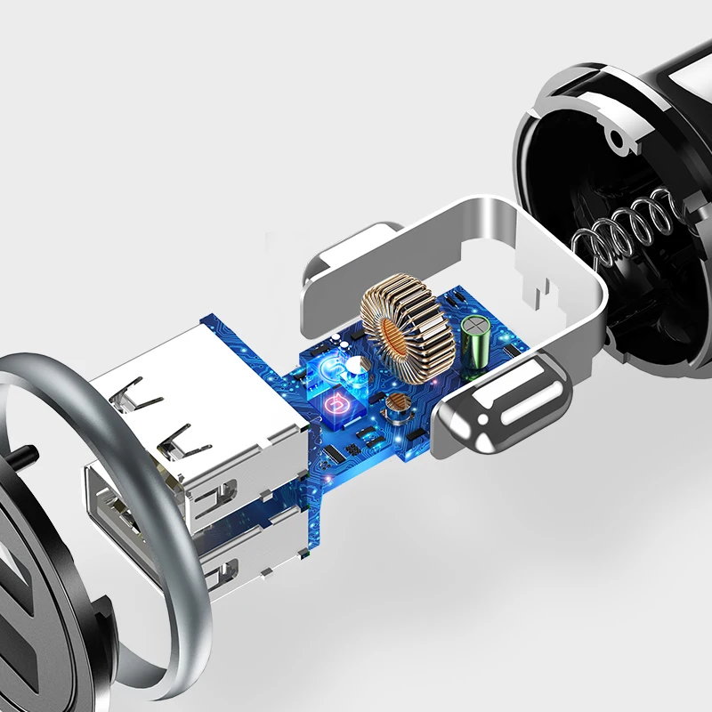 
USAMS new factory Price CC050 2.4A Dual USB Mini light Car Charger 