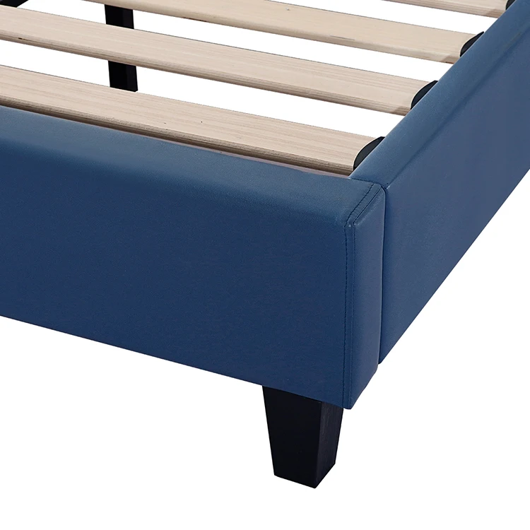 Children Bedroom Furniture Sets Multifunction Baby Style Modern Solid Wooden Blue Bed for Kids