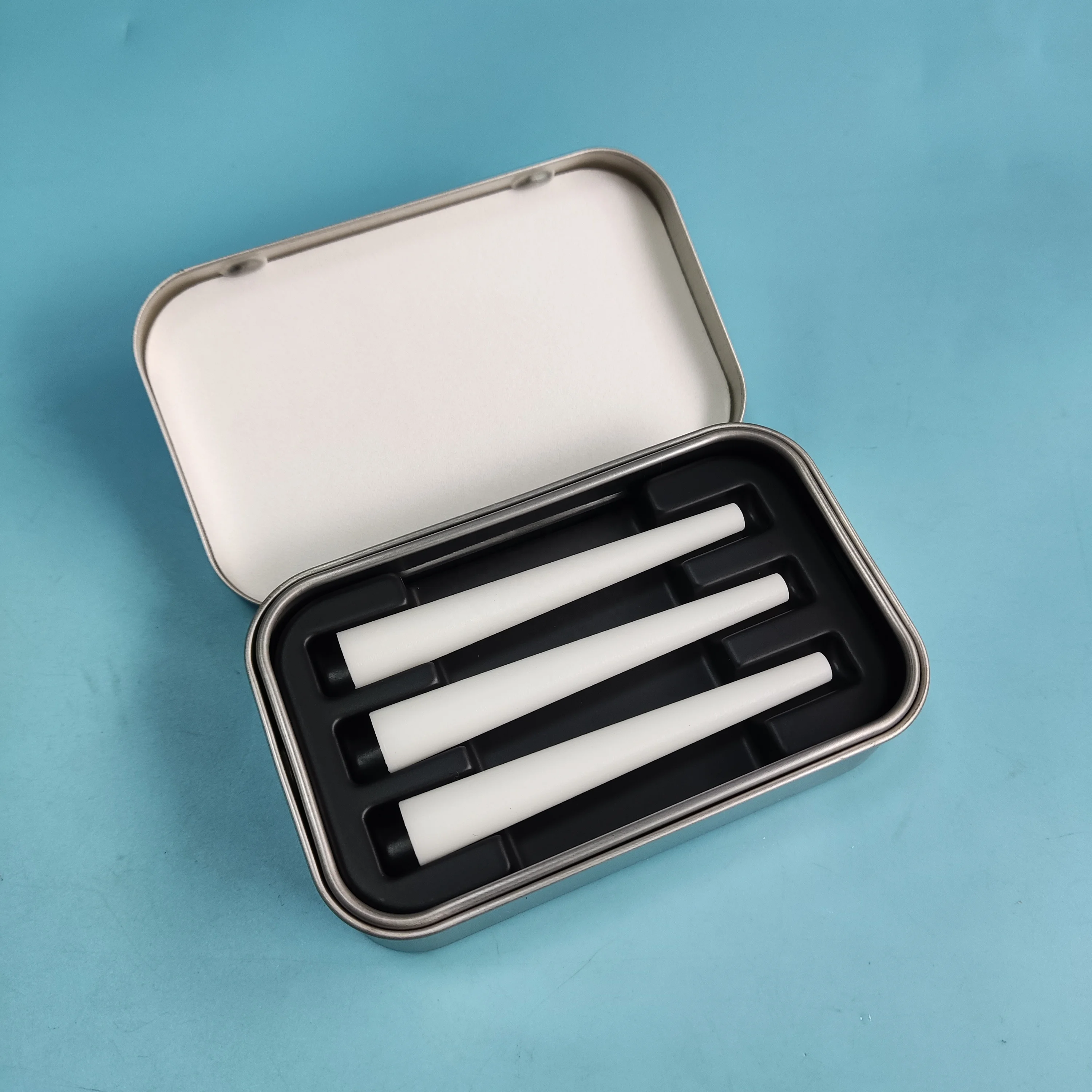 Square Child Resistant Tin Case with Custom Printing for Mini Pre-rolls Box Packaging with Butter Paper