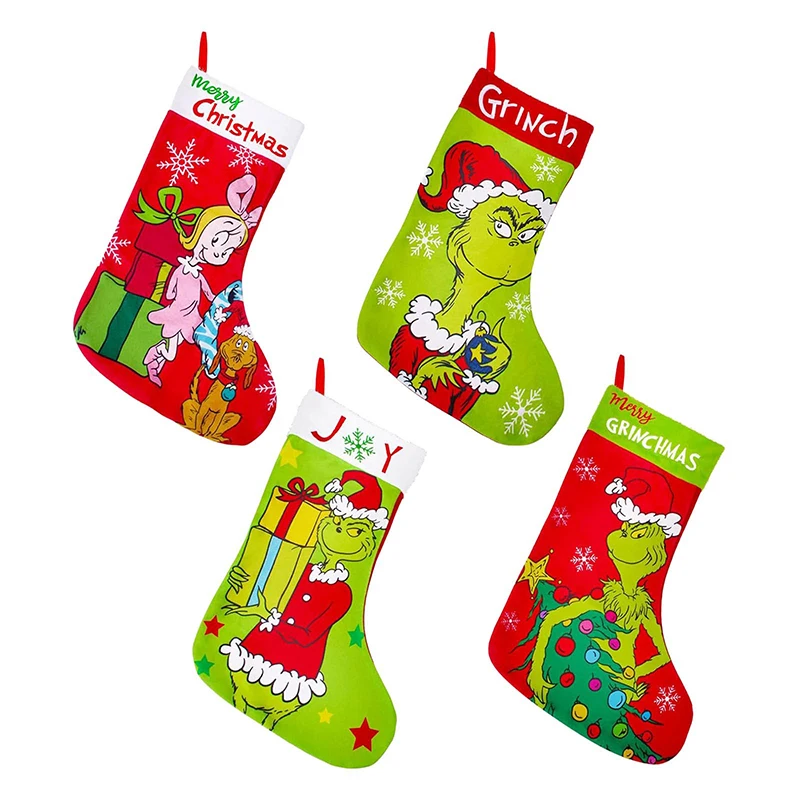 Christmas Stocking Cute Christmas Tree Ornaments Hanging Stockings Funny Xmas Stocking Holder for Holiday Xmas Party Decor