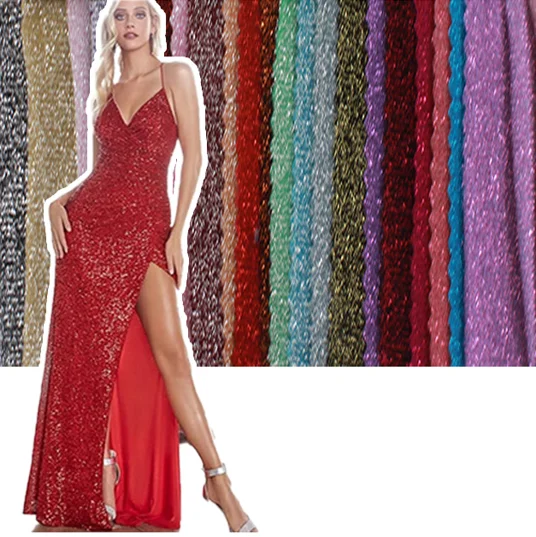 Wingtex One-stop Service 150gsm Mesh Silver Nylon Fabric with Glitter for Swimsuit Summer