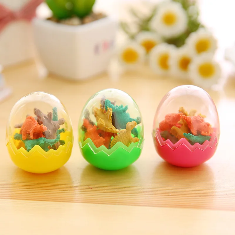 Mini Dinosaur Erasers Desk Pets for Kids 7pcs Pencil Erasers with 1 Dinosaur Eggs Toys Gifts Students 3d Dinosaur Pencil Erasers