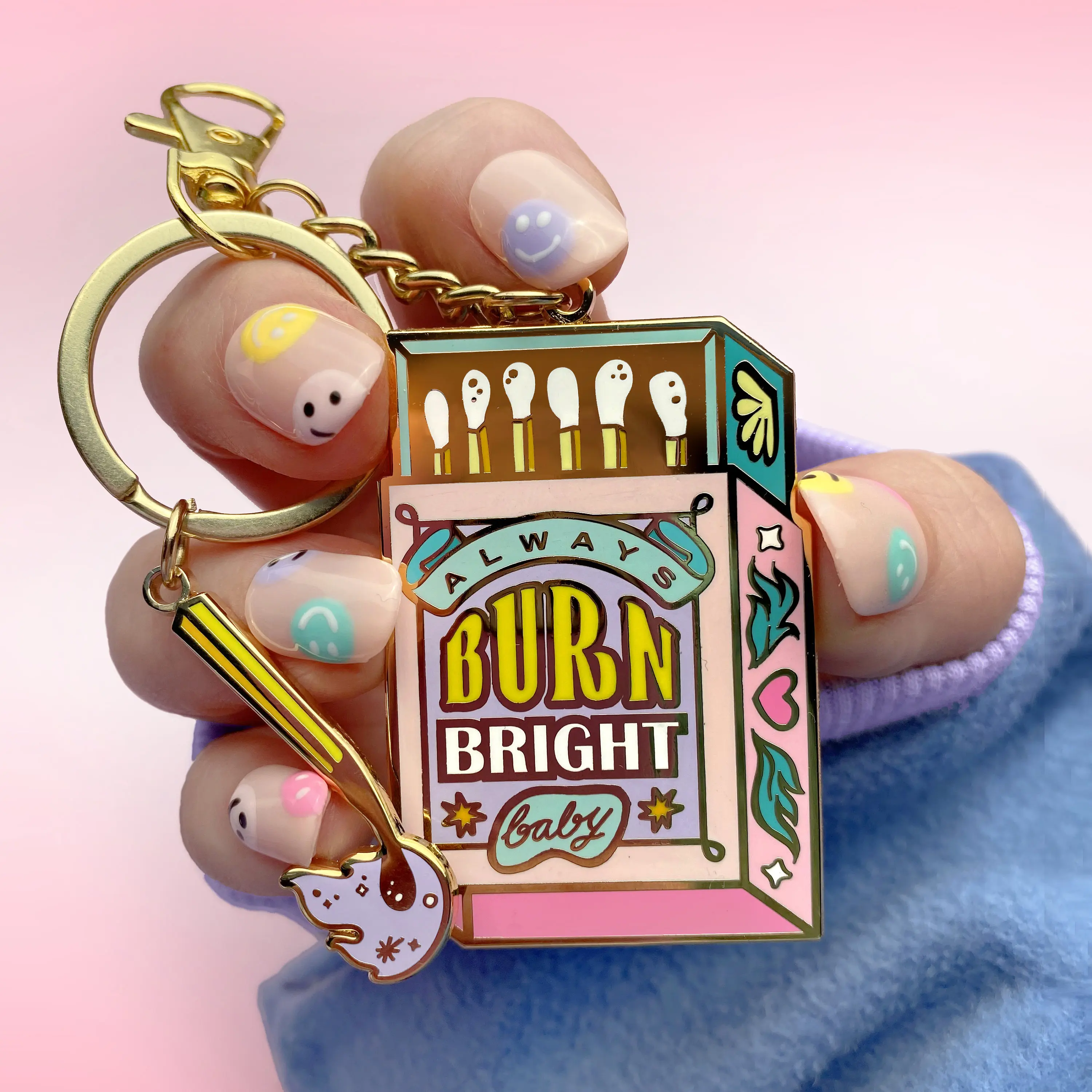 Lockdown Keyrings Promotion Gift Mental Health Keyring Purse Bag Charm Custom Hard Enamel Keychains Metal Keychain with Pendant