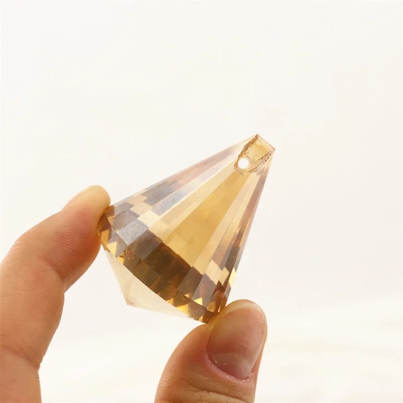 Factory Supply Crystal Curtain Bead Pendant Glass Conical Bead for Chandelier Accessories