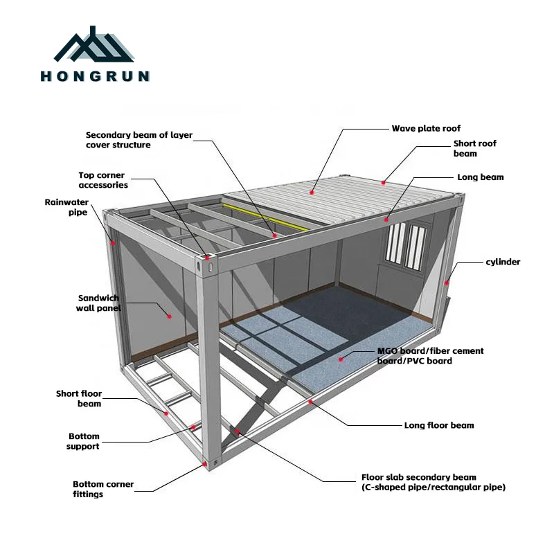 Fast Build Prefab House 20ft 40ft Modular Folding Container House Camping Foldable Small Tiny Container House Home Office