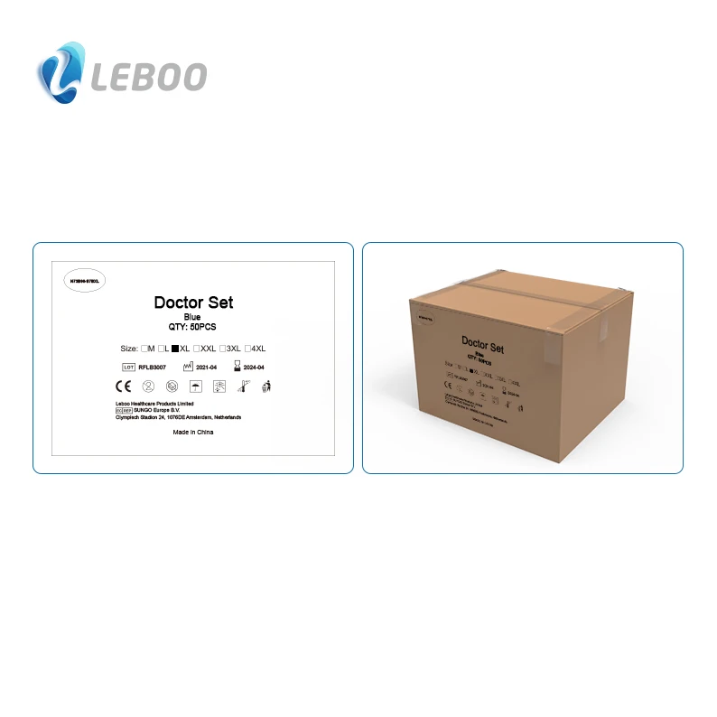 Leboo CE ISO одноразовая Униформа hosiptal, одноразовый медицинский костюм-скраб, больница для медсестры или врача