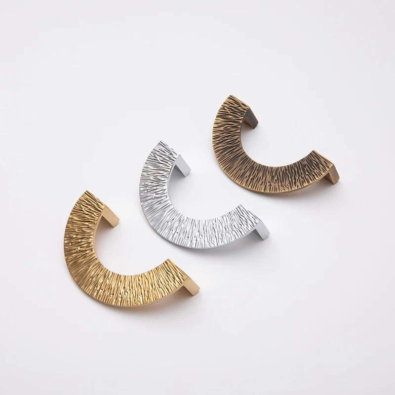 QianSi Aged Brass Demi Lune Cabinet Handles Half Ring Pulls Furniture Handles Round Dresser Knobs Kitchen Hardware
