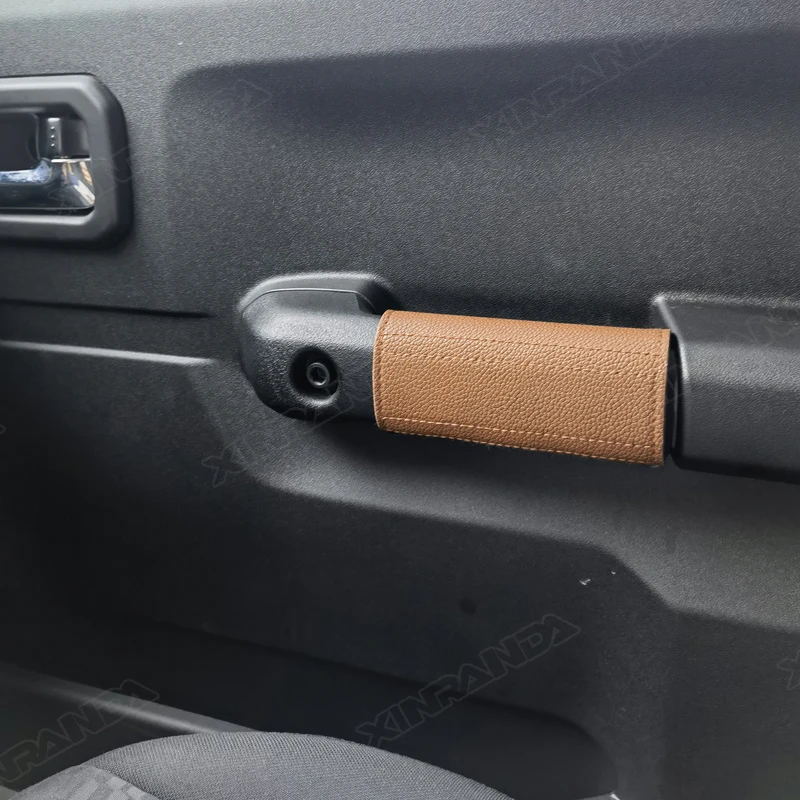 5-door Jimny Handles Retro Leather Copilot Armrest Handbrake Inside Handle Cover For Suzuki Jimny JC74 2023 2024 5 Door 4 Door