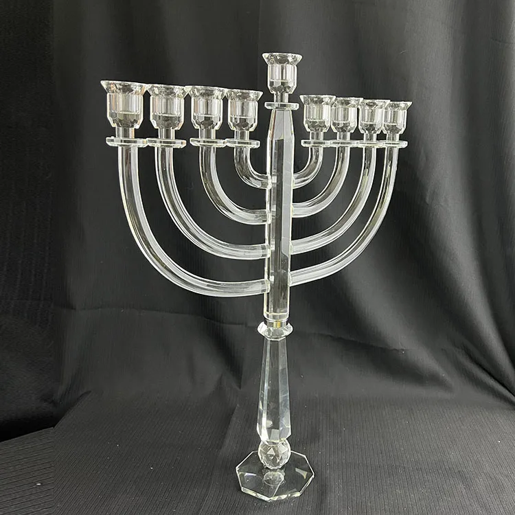 MH-1350 Clear Color 9 Arms Sorelle Crystal Menorah